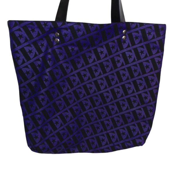 ELTON JOHN Tote, 2 Sided, Purple w/E, Black w/name E, Straps, Canvas - Picture 5 of 11